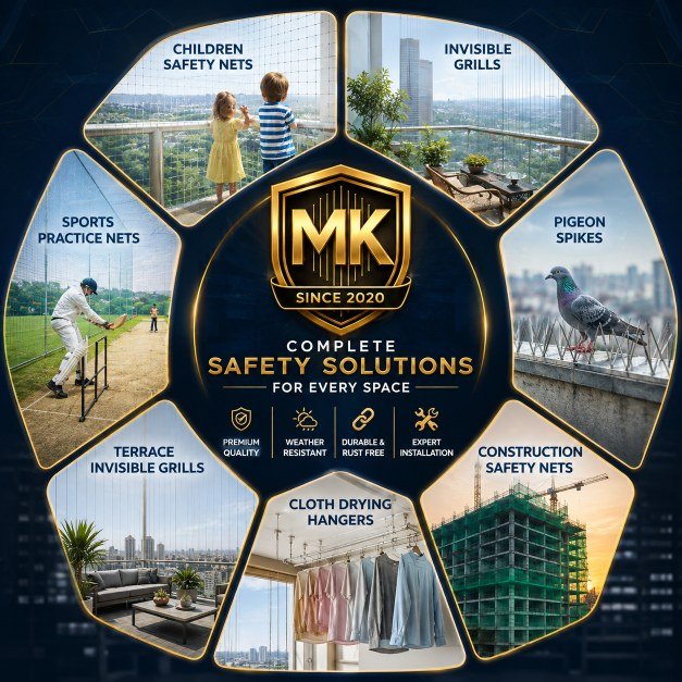 MK Invisible Grills - complete safety solutions for balconies, terraces, sports and more